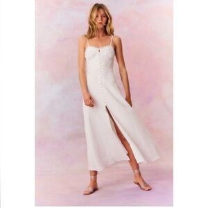 NWT! LoveShackFancy Linella Linen Cotton Smocked Dress — Size 10